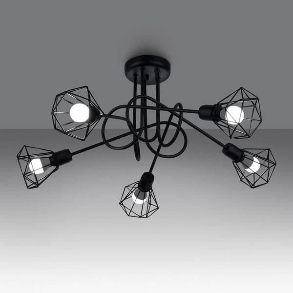 Moderne zwarte Kroonluchter ARTEMIS 5S