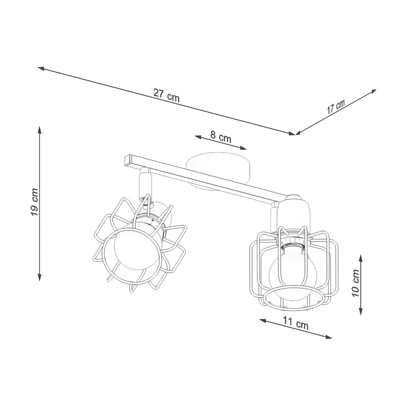 Plafondlamp BELUCI 2 zwart