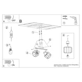 Plafondlamp BELUCI 2 zwart