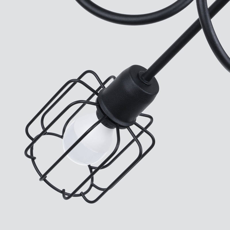 Industriële zwarte Kroonluchter BELUCI 3S