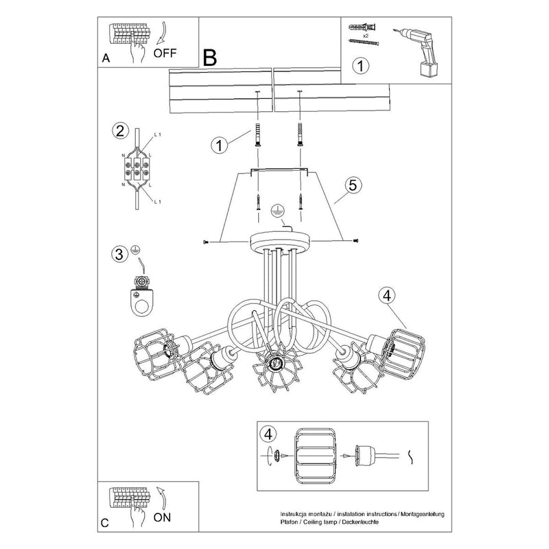 Industriële Kroonluchter BELUCI 5S