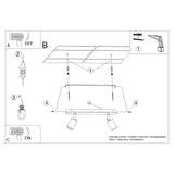Plafondlamp FORNES 2 zwart