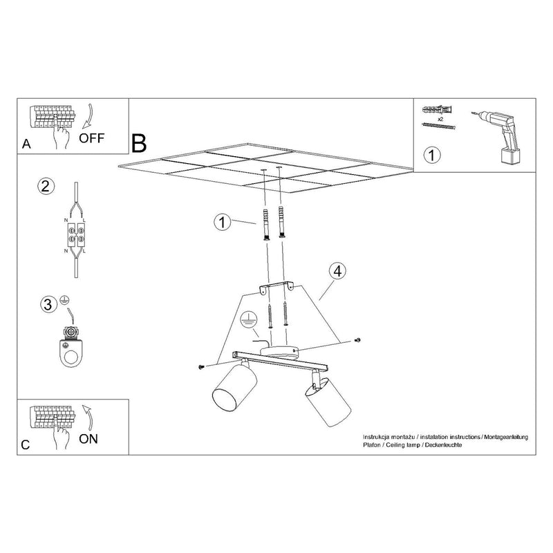 Plafondlamp LEMMI 2 wit