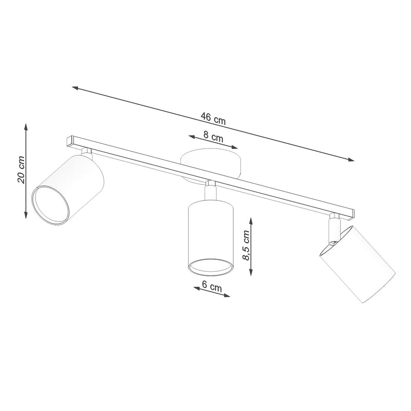 Plafondlamp LEMMI 3 zwart