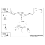 Plafondlamp LEMMI 3 zwart