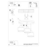 Plafondlamp SAVAR 3 zwart