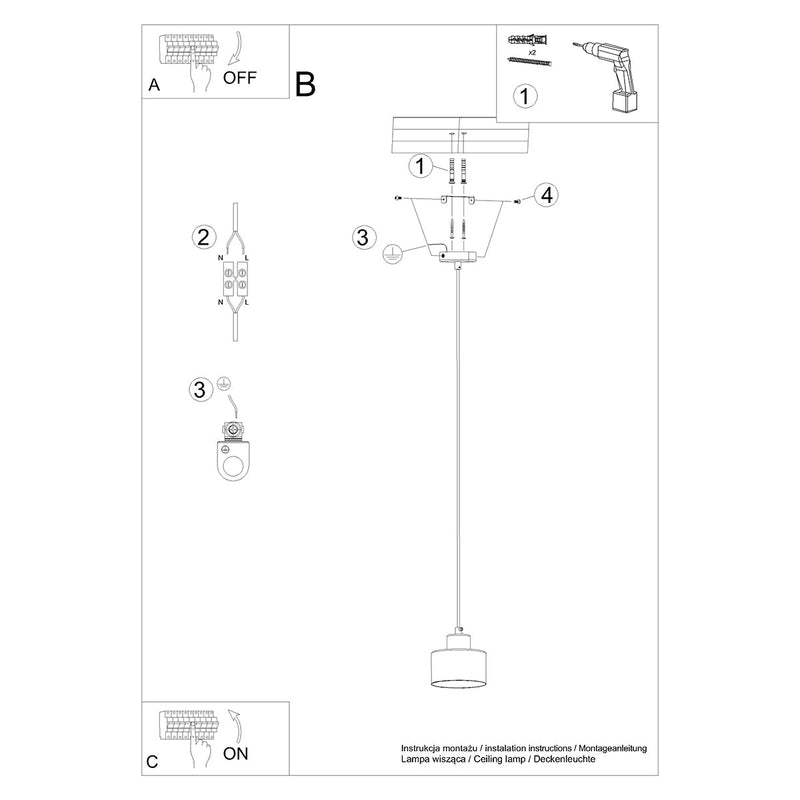 Hanglamp SAVAR 1 zwart