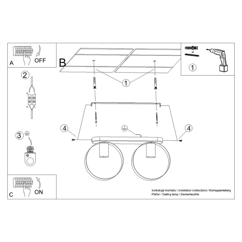 Plafondlamp TITRAN 2 wit