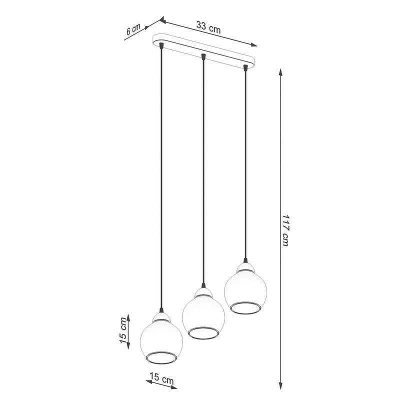 Hanglamp ALINO 3 zwart