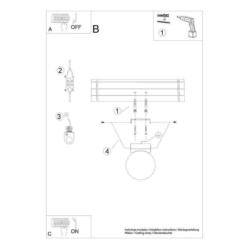Plafondlamp YOLI 1 wit
