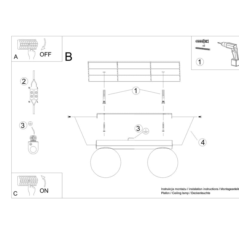 Plafondlamp YOLI 2 wit