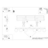 Plafondlamp YOLI 6 zwart
