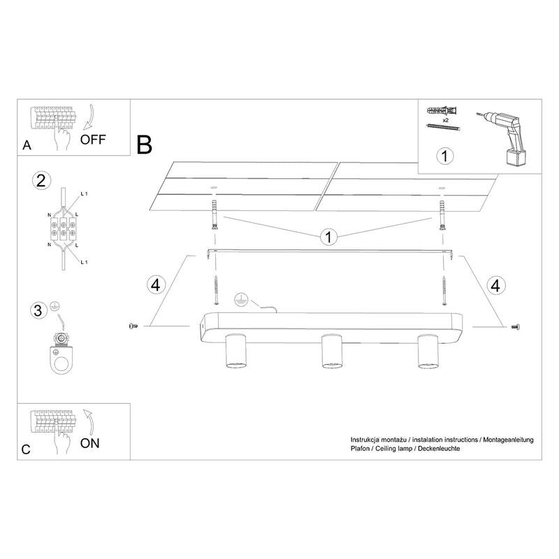 Plafondlamp TAVO 3