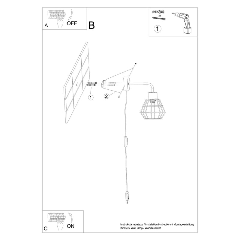 Wandlamp SUBA zwart