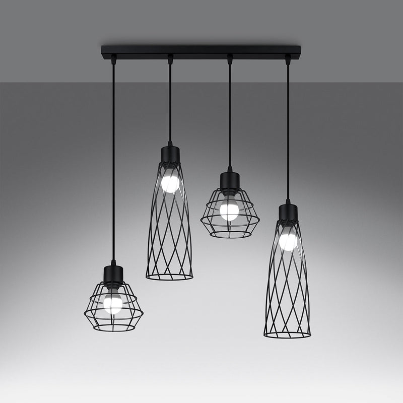 Hanglamp SUBA 4L zwart