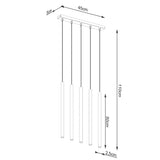 Hanglamp PASTELO 5L goud
