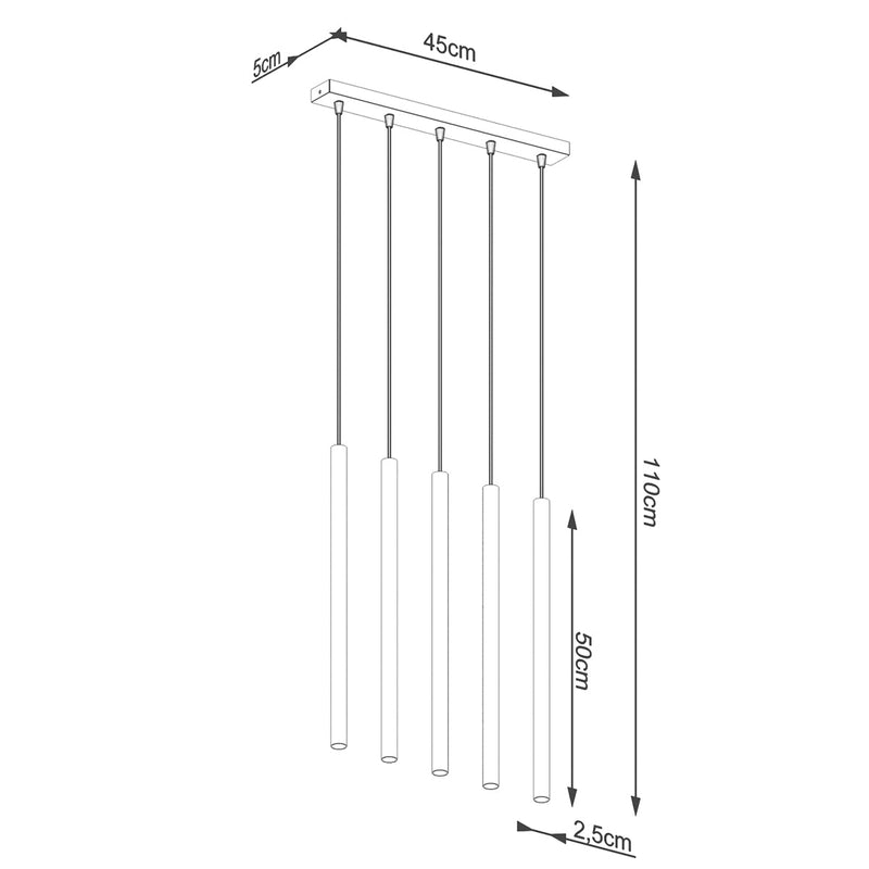 Hanglamp PASTELO 5L goud