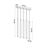 Hanglamp PASTELO 5L goud gepolijst