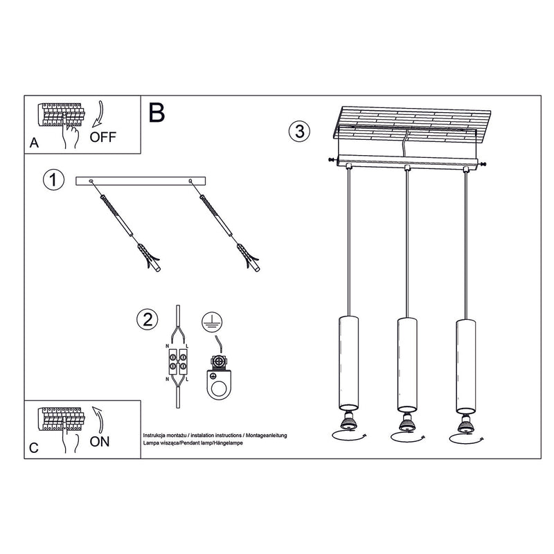 Hanglamp LAGOS 3 gepolijst goud