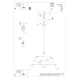 Minimalistische witte Kroonluchter LEMMI 6