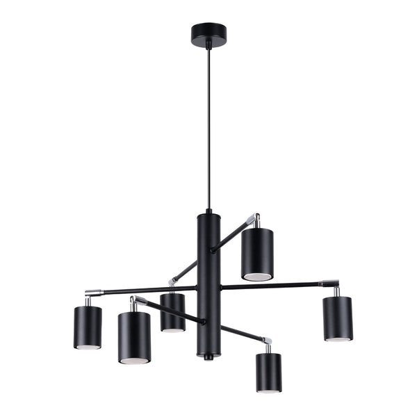 Minimalistische zwarte Kroonluchter LEMMI 6