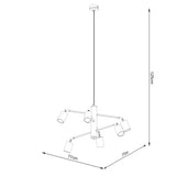 Minimalistische zwarte Kroonluchter LEMMI 6
