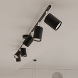 Minimalistische zwarte Kroonluchter LEMMI 6