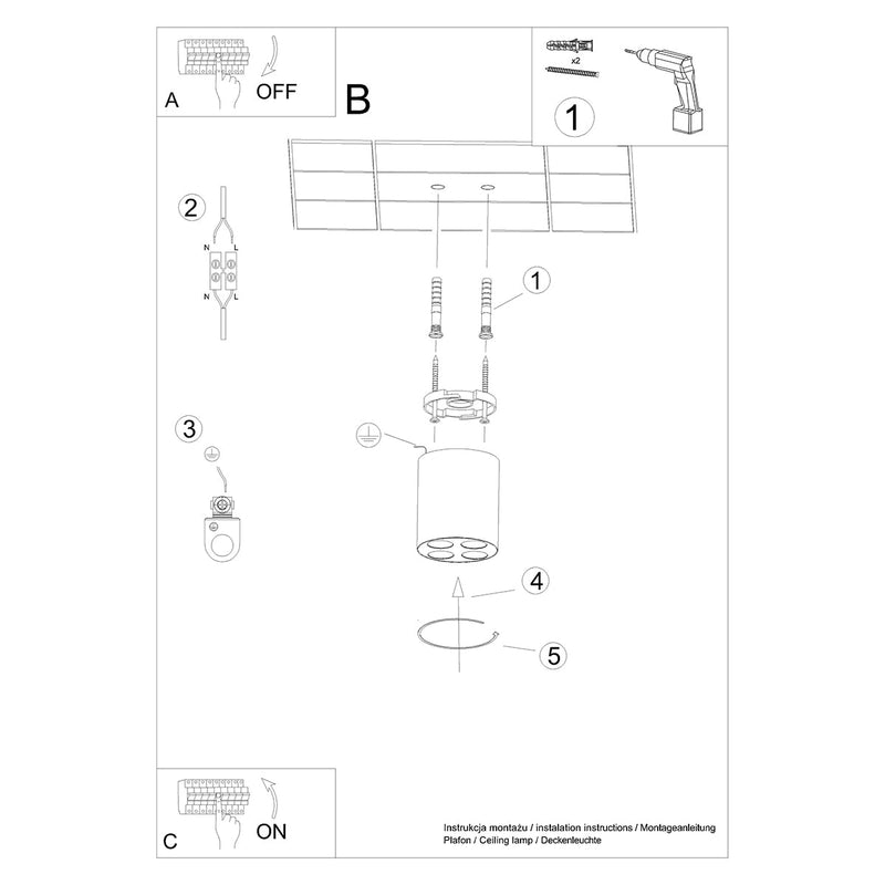 Plafondlamp ZOE zwart LED