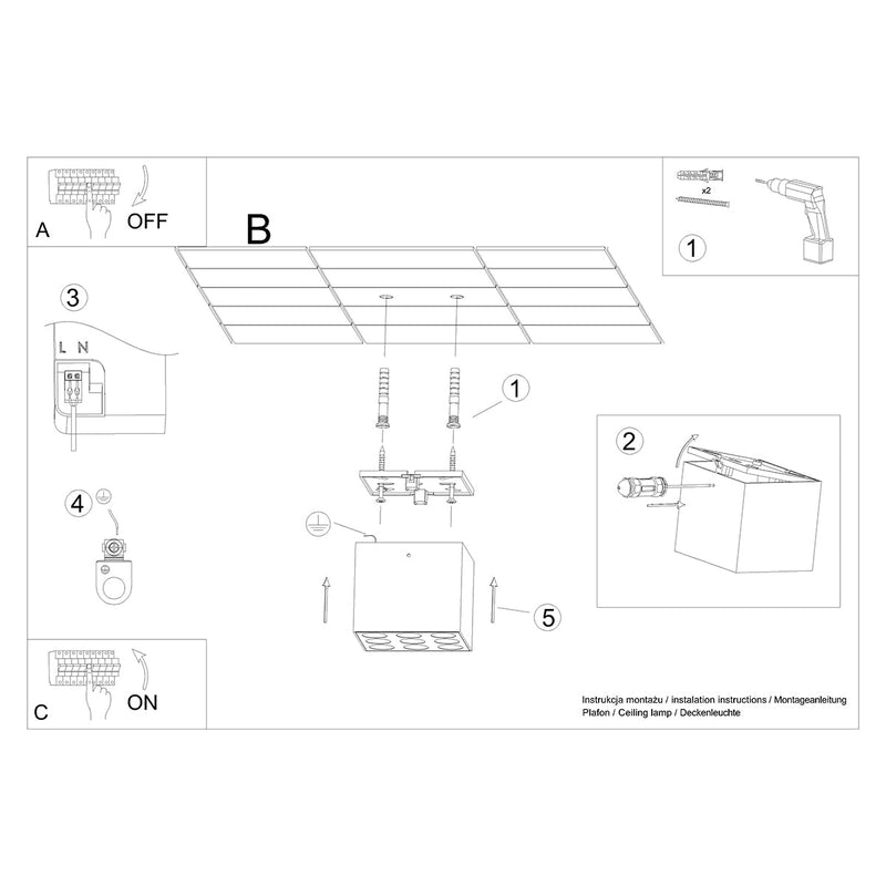 Plafondlamp OZZY zwart LED