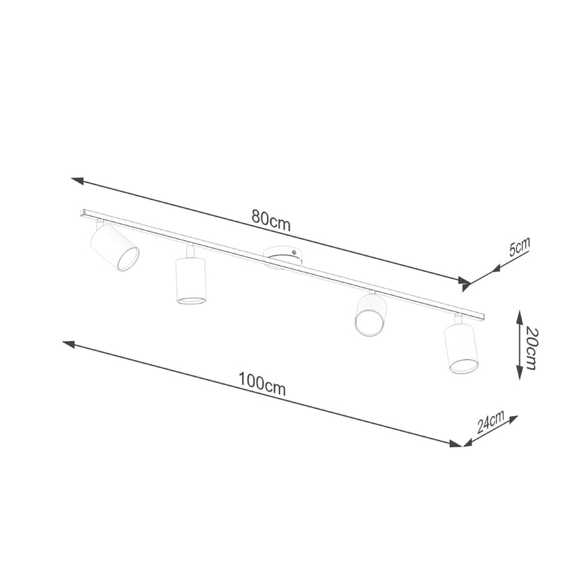 Plafondlamp LEMMI 4L wit
