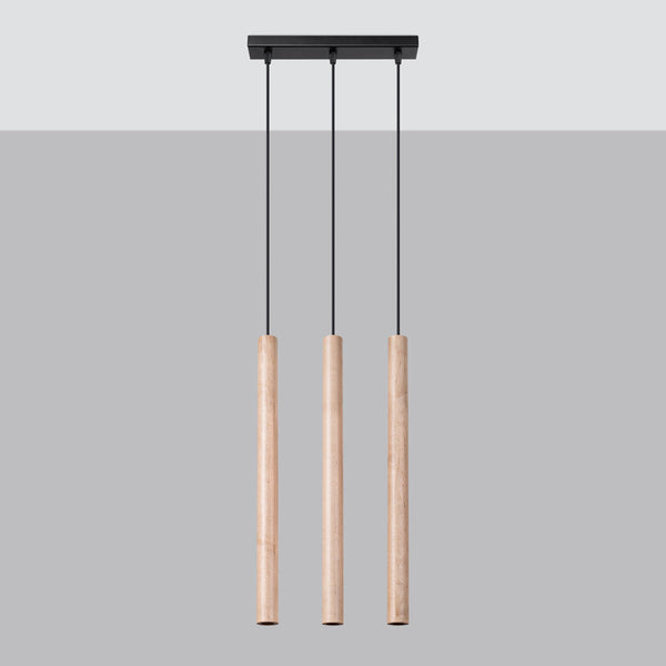 Hanglamp PASTELO 3L hout