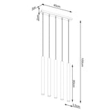 Hanglamp PASTELO 5L hout