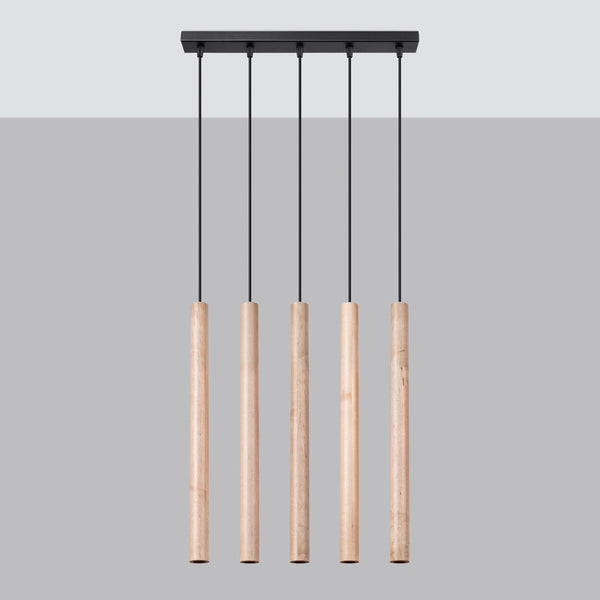 Hanglamp PASTELO 5L hout