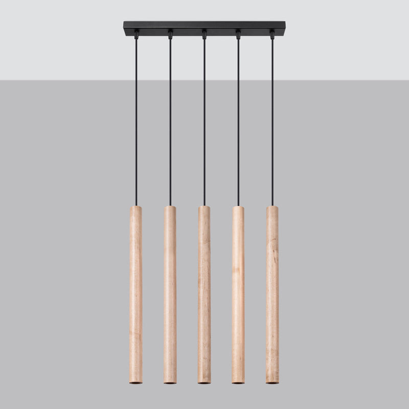 Hanglamp PASTELO 5L hout