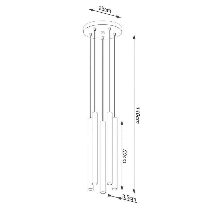 Hanglamp PASTELO 5P hout