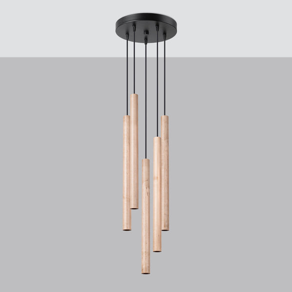 Hanglamp PASTELO 5P hout