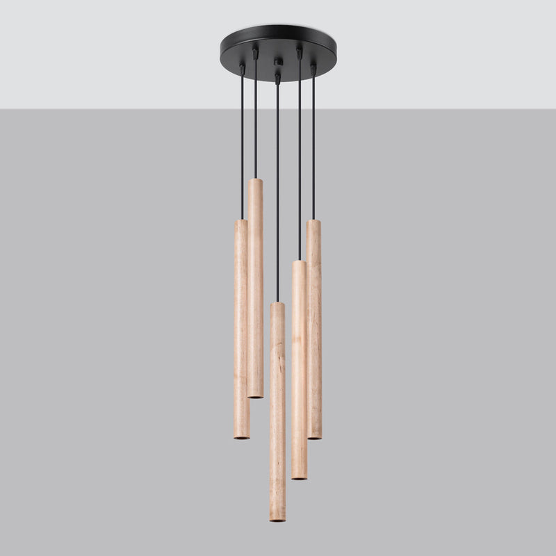 Hanglamp PASTELO 5P hout