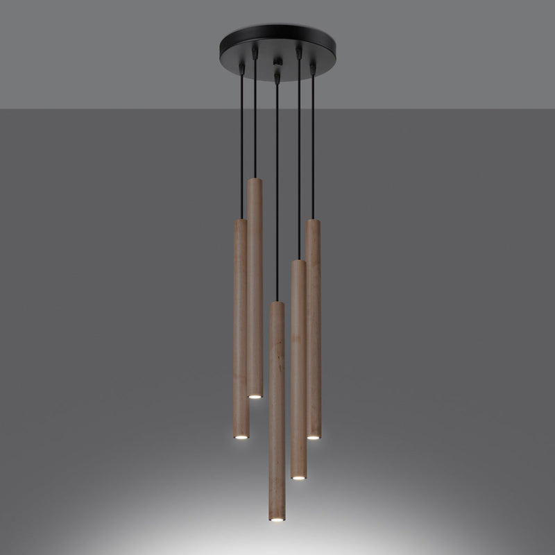 Hanglamp PASTELO 5P hout