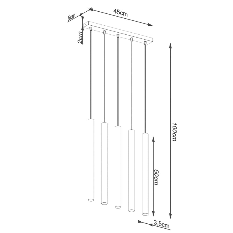 Hanglamp PASTELO 5L beton