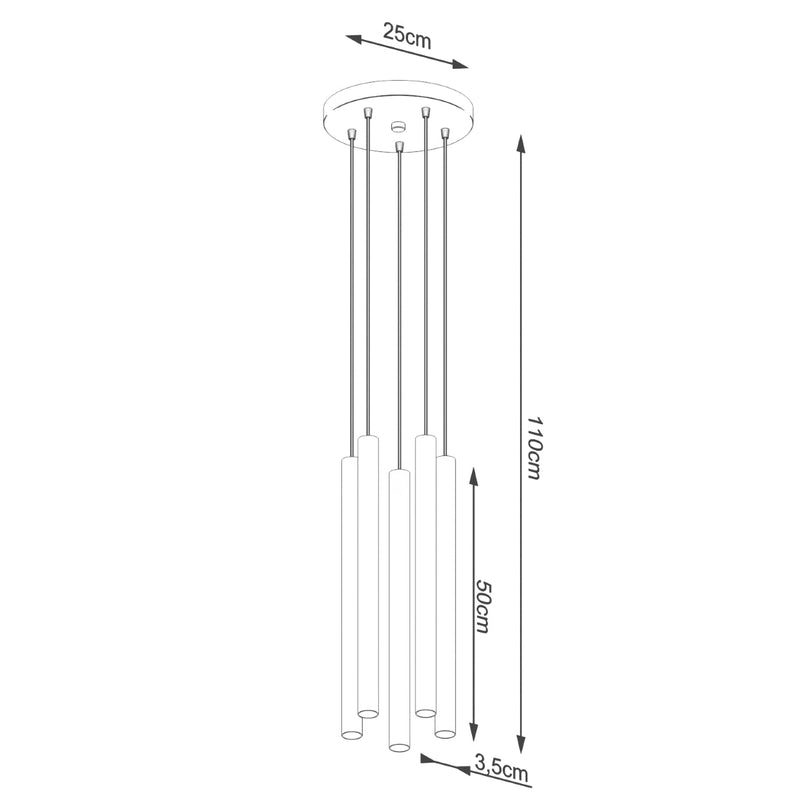 Hanglamp PASTELO 5P beton