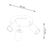 Plafondlamp VERDO 3P zwart