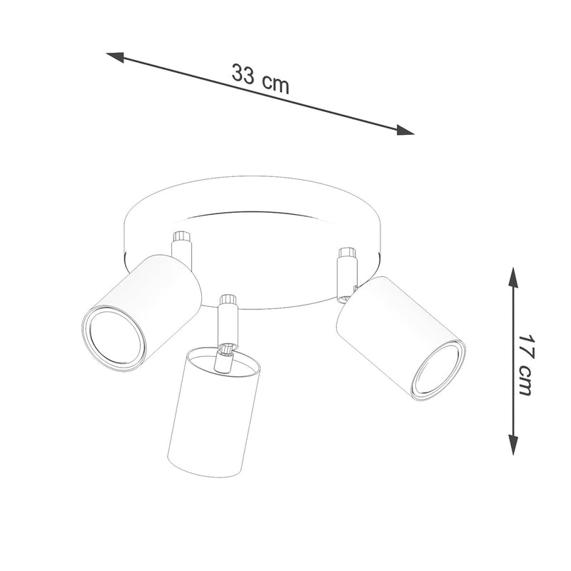 Plafondlamp VERDO 3P zwart