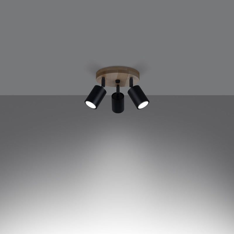 Plafondlamp VERDO 3P zwart