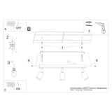 Plafondlamp VERDO 3L zwart