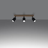 Plafondlamp VERDO 3L zwart