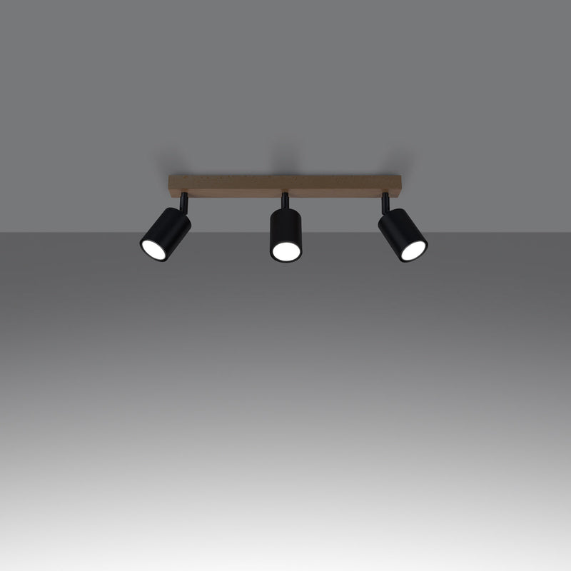 Plafondlamp VERDO 3L zwart
