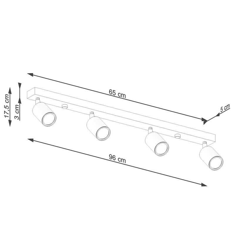 Plafondlamp VERDO 4 zwart