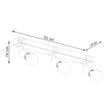 Plafondlamp ZUCA 3 zwart