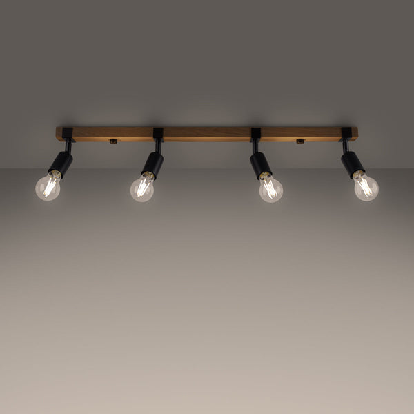 Plafondlamp ZUCA 4 zwart