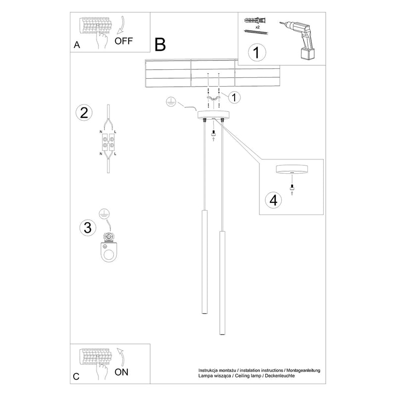 Hanglamp PASTELO 2 zwart